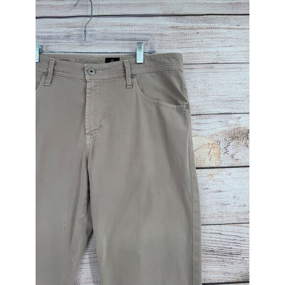 AG Adriano Goldschmied The Graduate Tailored Leg 5 Pocket Pants Mens 36x32 Khaki - Picture 5 of 14